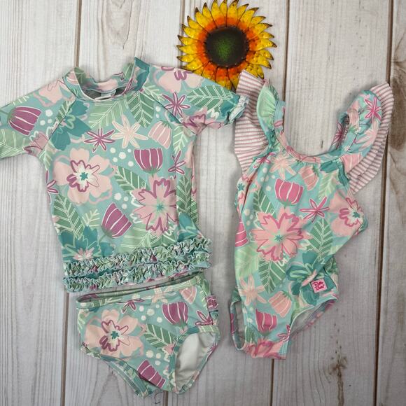 ruffle butts in bloom toddler girl swim bundle 2T - Picture 1 of 8